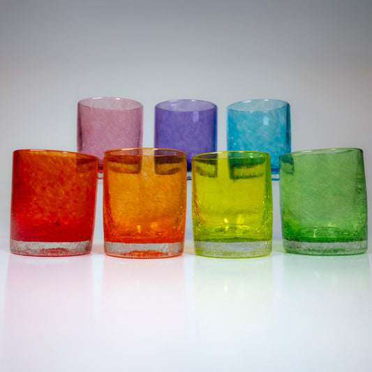 Crackled Colorway Rocks Glasses